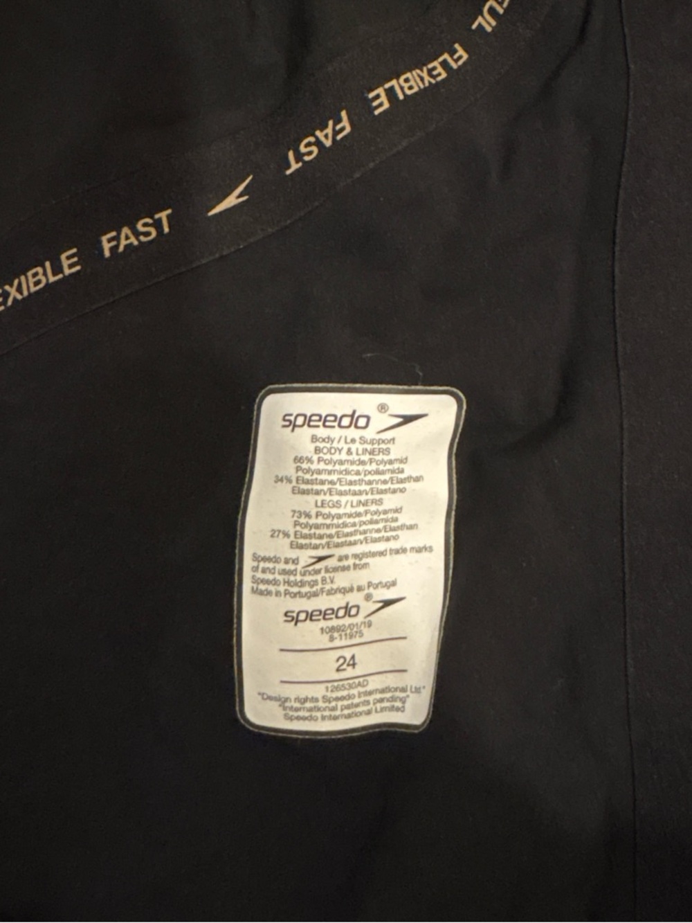 Speedo Black One-Piece Competitive Kneeskin Closed Back 24 - Picture 4 of 4